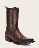 Men’s Cuadra Caiman Laser Narrow Square Toe Ankle Boots CU698 Brown