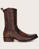 Men’s Cuadra Caiman Laser Narrow Square Toe Ankle Boots CU698 Brown