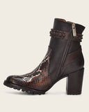 Cuadra Brown Python Zipper Ankle Boots FC760