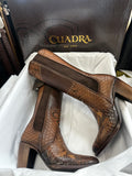 Cuadra Genuine Python Brown Leather Boot with Laser Engraved Details 3F66PH