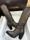 Cuadra Embroidered Dark Brown Leather Boots with Austrian crystals 3F80RS