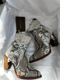 Cuadra White Python Ankle Boots 3F50PH