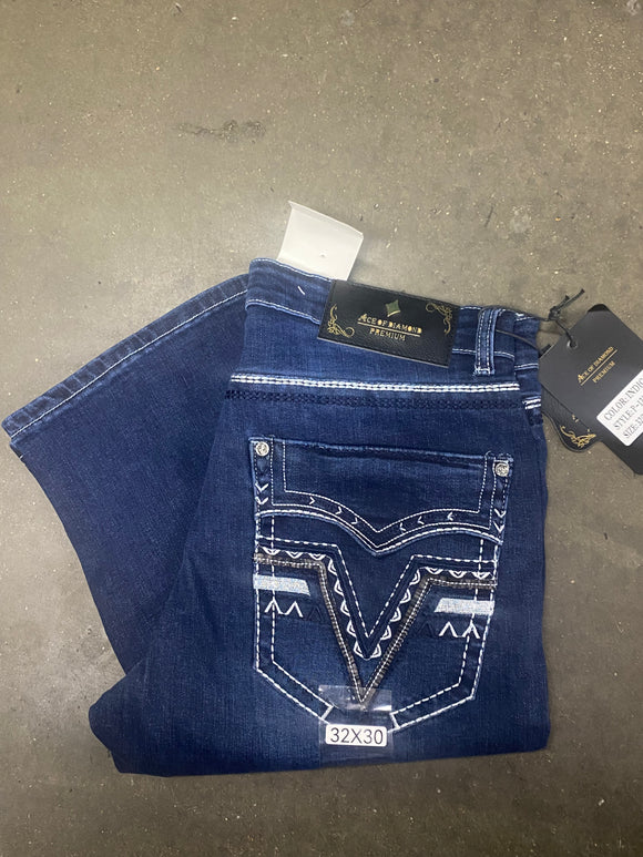 Men’s Ace of Diamond Indigo Blue Jeans