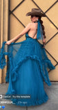Marlinda Jade Teal Tulle Dress