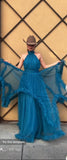Marlinda Jade Teal Tulle Dress