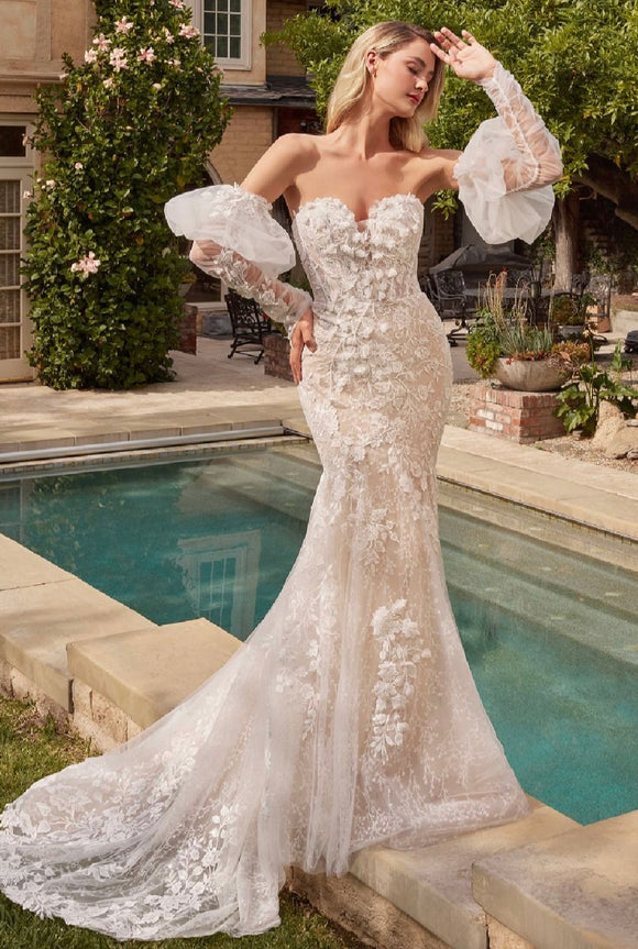cinderella mermaid wedding dress Cinderella Divine Bridal CD797W - Long Mermaid Dress