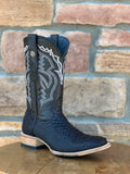 Men's Tanner Mark Genuine Python Matte Black Wide Square Toe