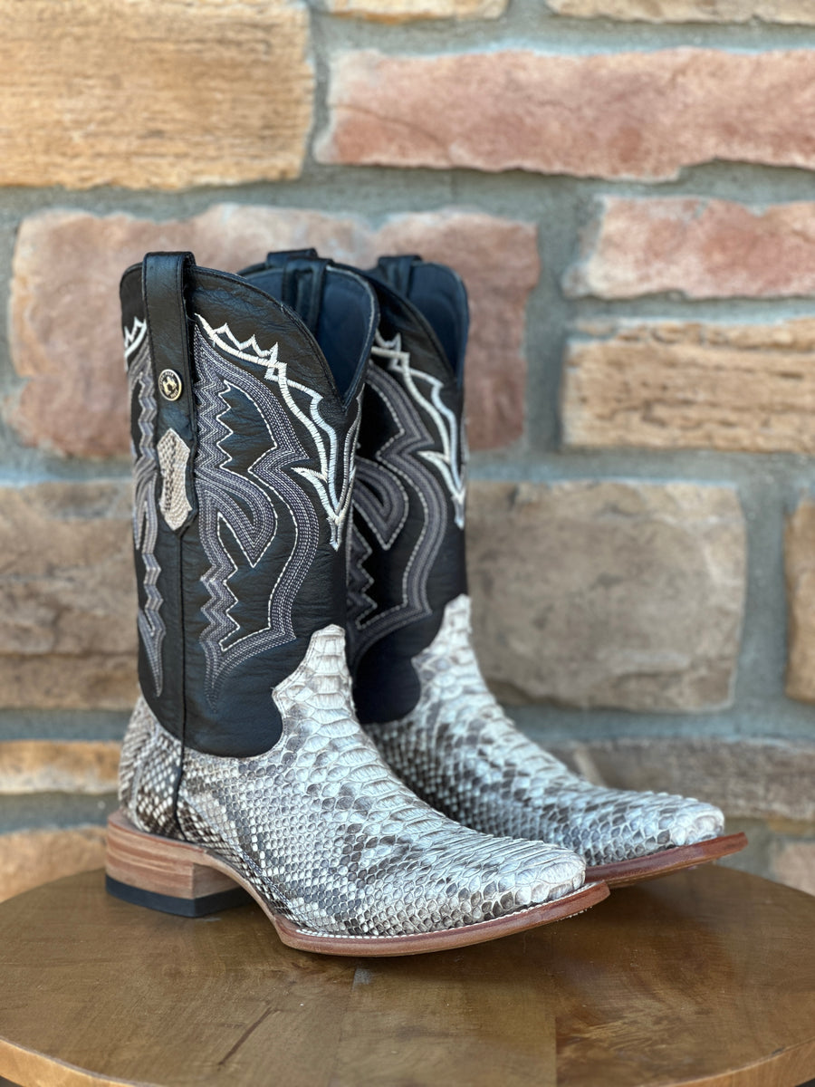 Men's Tanner Mark Genuine Python Natural Wide Square Boots – Moreno's Wear