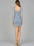 Lara Long Sleeve Short Beaded Dress 29110