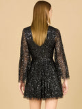 Lara Bell Sleeve Sequin Cocktail Dress 29178