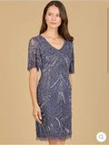 Lara Beaded Short Sleeve Cocktail Dress 29182