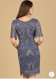 Lara Beaded Short Sleeve Cocktail Dress 29182