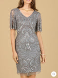 Lara Beaded Short Sleeve Cocktail Dress 29182