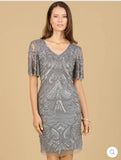 Lara Beaded Short Sleeve Cocktail Dress 29182