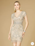 Lara Nude/Silver Embellished Short Dress 29571