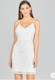 Lara Ivory Spaghetti Strap Fringe Cocktail Dress 51132