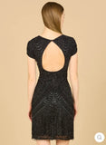 Lara Brooklyn Beaded Fitted Short Dress with Open Back 29889