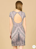 Lara Brooklyn Beaded Fitted Short Dress with Open Back 29889