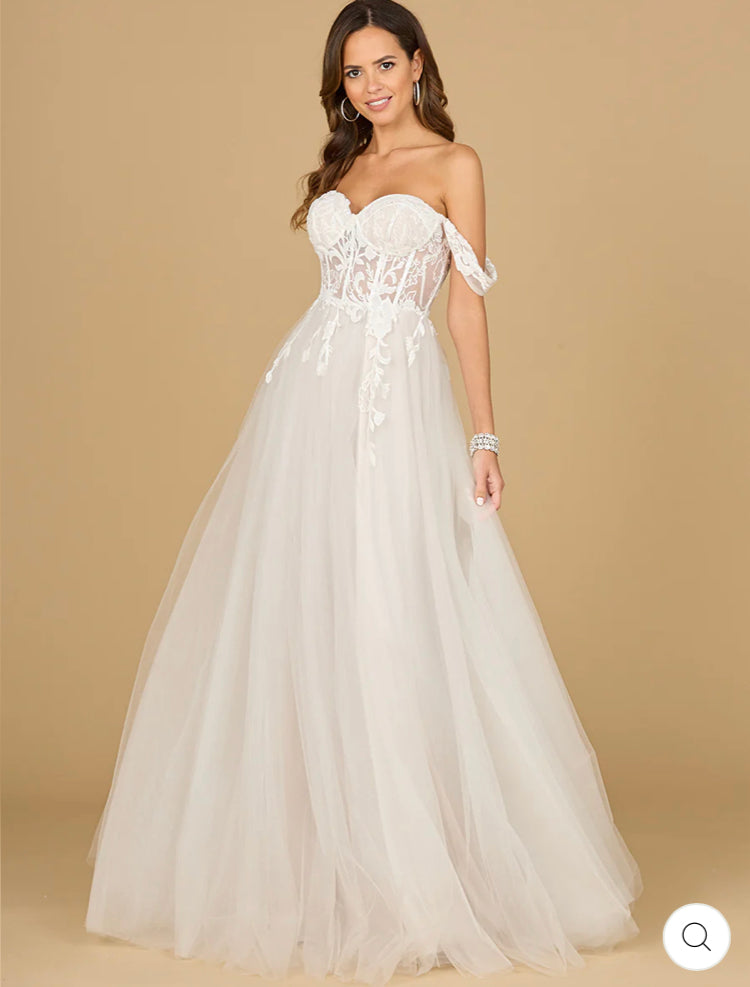 Lara Ivory Corset Off Shoulder Bridal Gown 51114 – Moreno's Wear