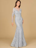 Lara Mermaid Long Sleeve Lace Gown 29131