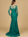 Lara Mermaid Long Sleeve Lace Gown 29131