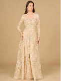 Lara Lace Ballgown with Long Sleeve Gown 29135