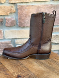 Men’s Los Altos Ostrich 7X Toe Ankle Boots Brown