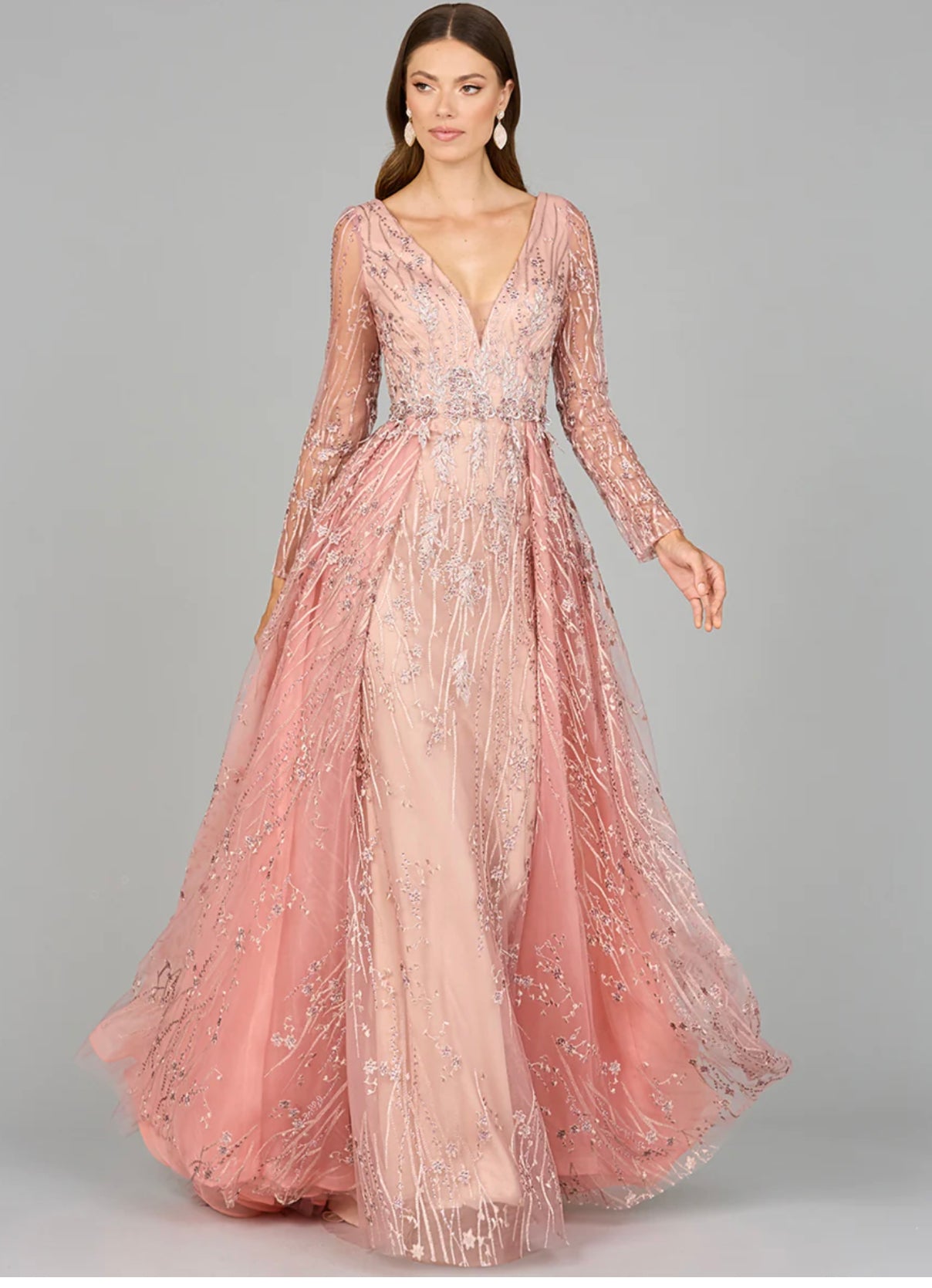 Lara Elegant Overskirt Dress with Long Sleeves 29139 Moreno's Wear Lara Elegant Overskirt Dress with Long Sleeves 29139 Moreno's Wear
