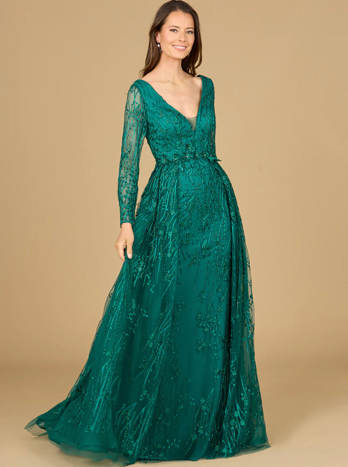 Lara Elegant Overskirt Dress with Long Sleeves 29139 – Moreno's Wear