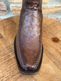 Men’s Los Altos Ostrich 7X Toe Ankle Boots Brown