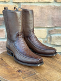 Men’s Los Altos Ostrich 7X Toe Ankle Boots Brown