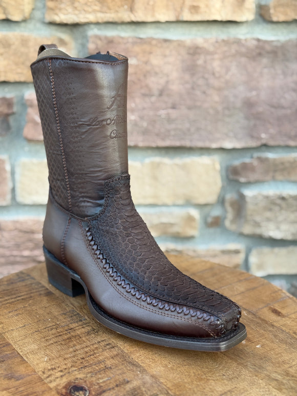 Men’s Los Altos Python 7X Toe Ankle Boots Matte Brown