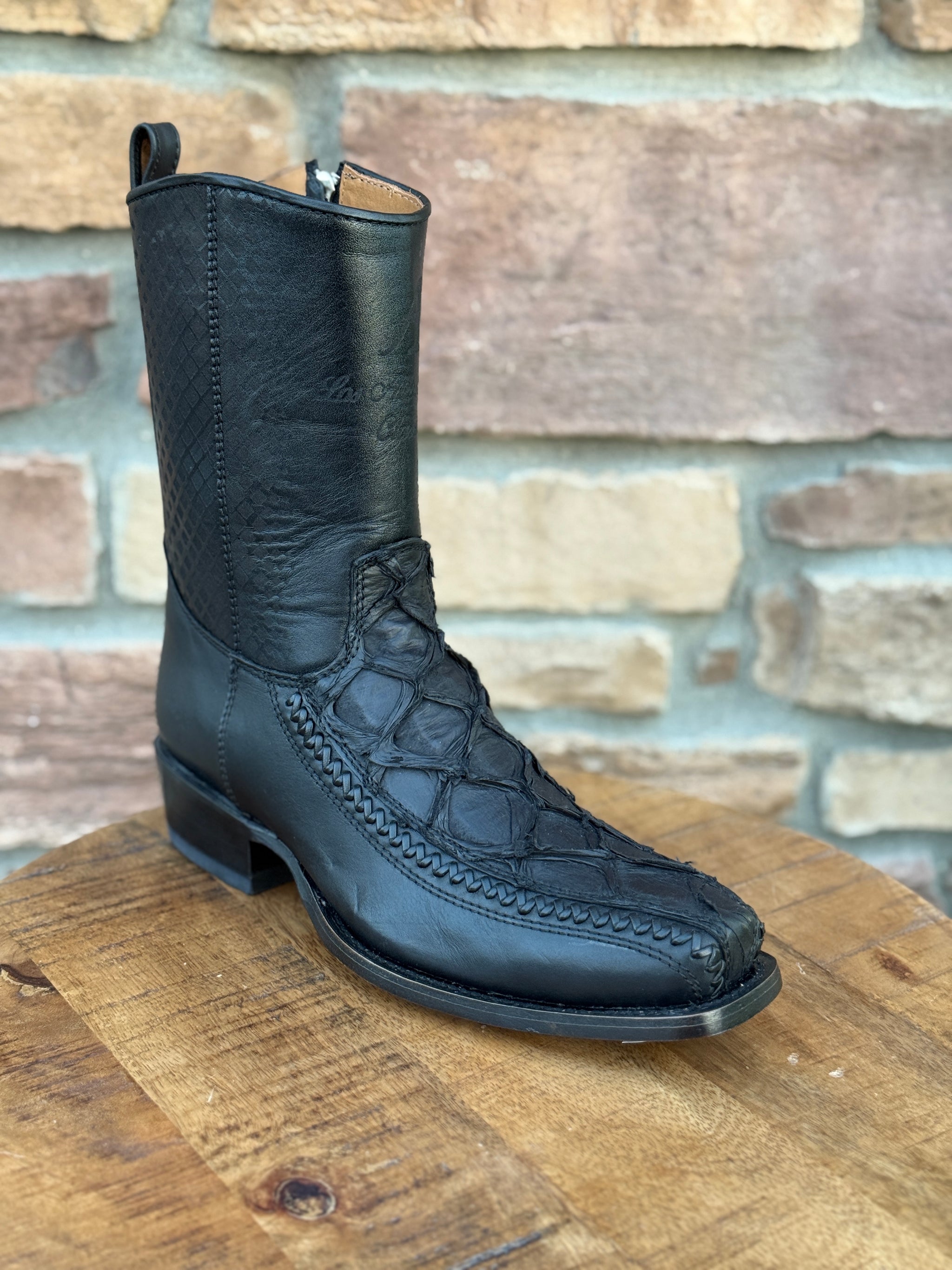 Los Altos Brown Grisly Leather Western Cowboy Boots Mens 13 D Round Toe 652707 Mens Round Toe Cowboy Boots | Los Altos Boots R Toe main image 2
