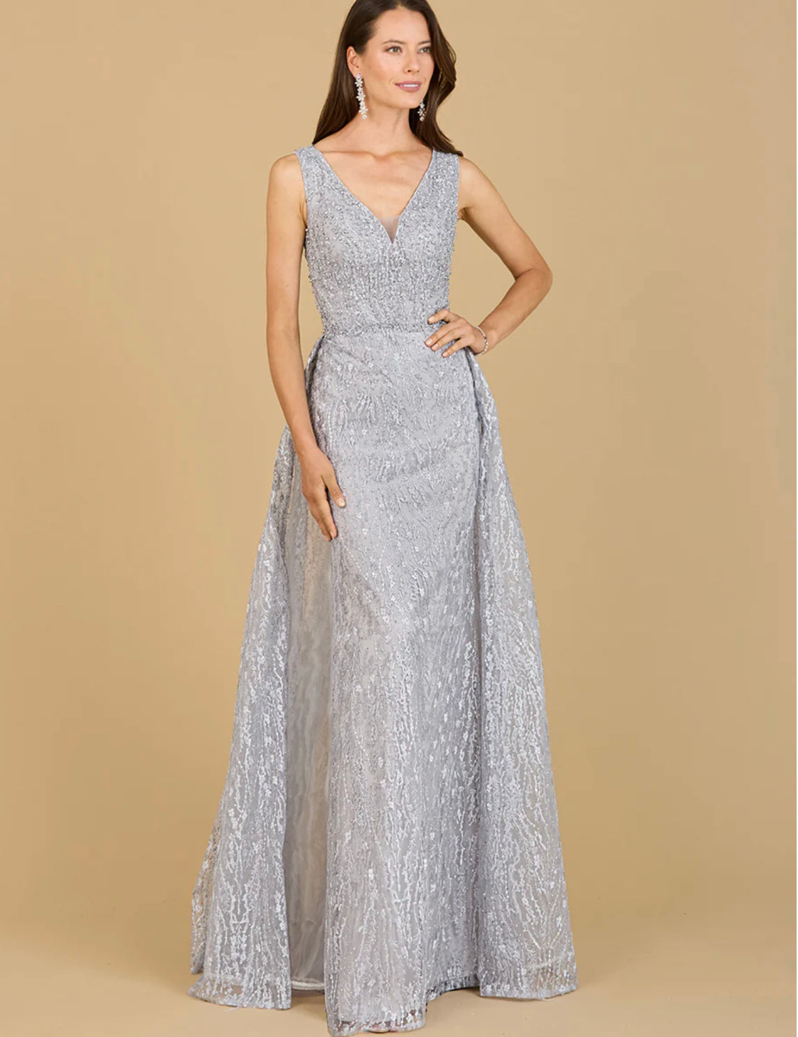 Lara Lace Embroidered Overskirt Dress 29197  Moreno's Wear