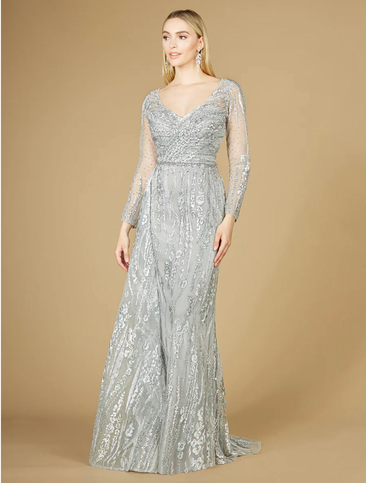 silver overlay dress Mother of the Bride Dress Style #27870
