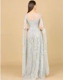 Lara Sweetheart Neckline with Cape Sleeves Lace Gown 29300