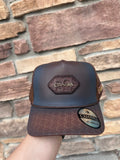 Cuadra Alligator Patch Cap Brown CP005
