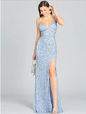 Lara Periwinkle Beaded V Neck Dress 29310