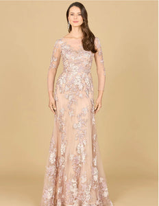 Lara Long Sleeve Modest Lace Gown 29327