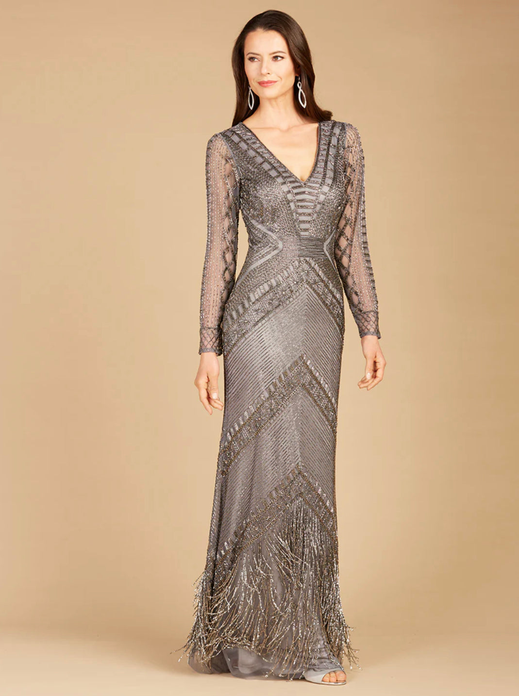 long sleeve fringe dress Lara Long Sleeve Fringe Dress 29364 – Moreno's Wear