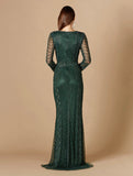 Lara Long Sleeve Beaded Gown 29365