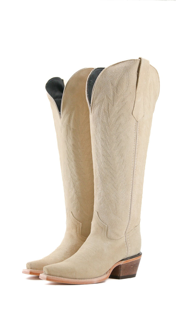 Rock’Em Gia Suede Tall WIDE CALF Snip Toe Cowgirl Boots
