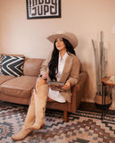 Rock’Em Gia Suede Tall WIDE CALF Snip Toe Cowgirl Boots