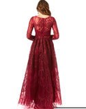 Lara Gorgeous Overskirt with Long Sleeves Gown 29633