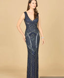 Lara Fitted with Tonal Beading Gown 33552