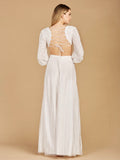 Lara Ivory Flora Beaded Long Sleeve Wedding Gown 51090