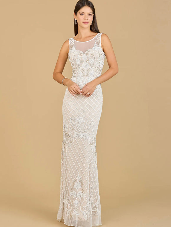 Lara Ivory Foster High-Neck Sleeveless Wedding Gown 51086