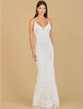 Lara Brooke Beaded Spaghetti Strap Sheath Gown 51140