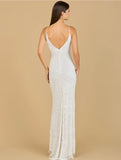 Lara Brooke Beaded Spaghetti Strap Sheath Gown 51140