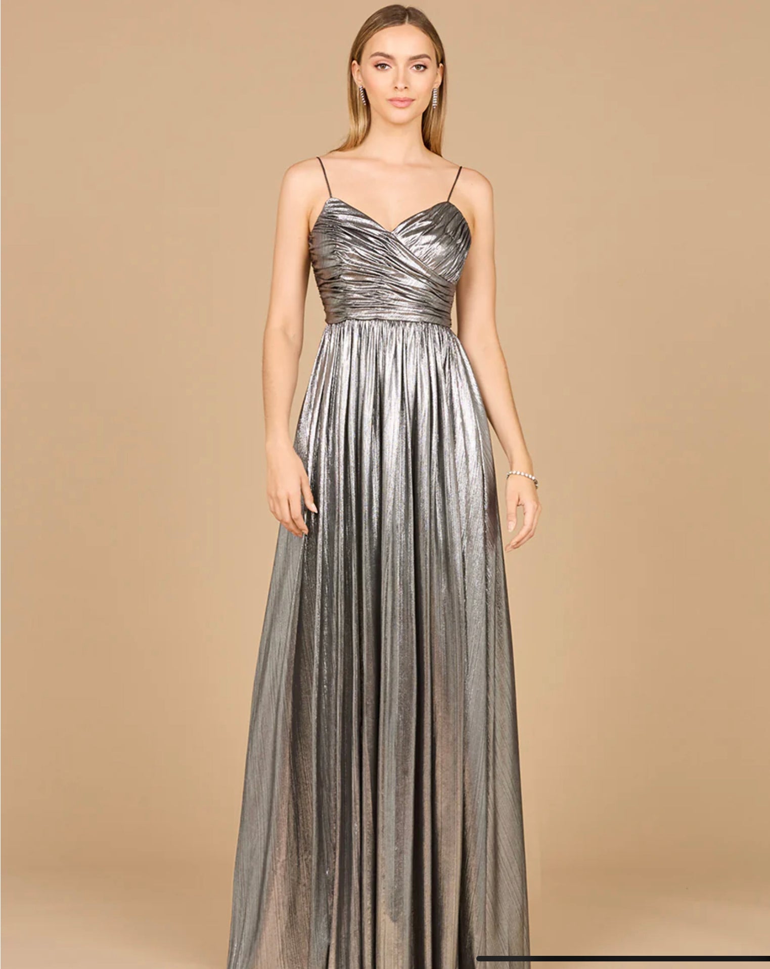 Lara High Slit Metallic Jersey Dress 8120 Moreno's Wear Lara High Slit Metallic Jersey Dress 8120 Moreno's Wear